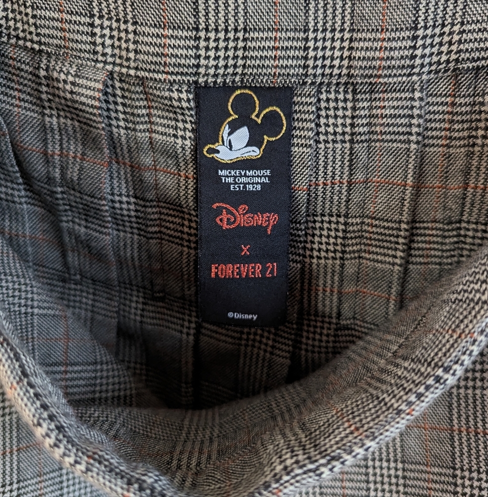 Forever 21 X Disney Plaid Faux Wrap Pleated Mini Skirt - Picture 7 of 9